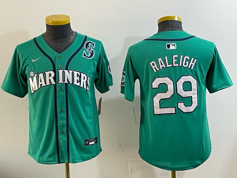 Youth Seattle Mariners #29 Raleigh Green Game 2026 Nike MLB Jersey style 010->youth mlb jersey->Youth Jersey